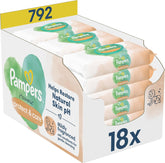 Lingettes humides Pampers Harmonie Protect & Care, 18 paquets de 44 lingettes chacun = 792 lingettes qui aident à rétablir l'équilibre naturel du pH de la peau