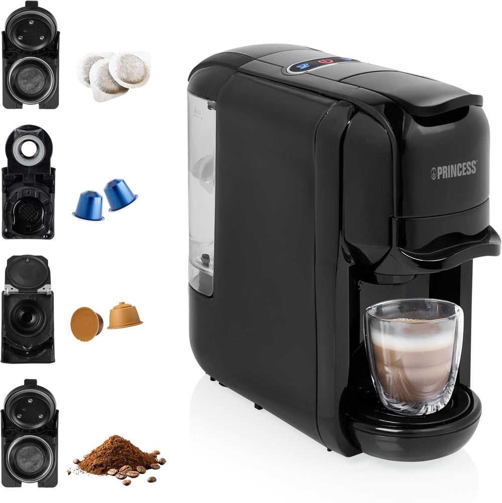 Espressor Princess 249452 – Pentru capsule Nespresso™, Dolce Gusto și capsule ESE – Pompă italiană de 19 bari – 0,6 L – 1450 W
