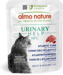 Almo Nature HFC Urinary Help - Nassfutter für Katzen - Unterstützung für die Harnwege - Atlantischer Tunfisch & Cranberries - Qualité humaine, monoprotéine, sans gluten - 24x50g