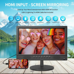 TV numérique TNT 16 pouces, tuner DVB-T2, entrée AV, HDMI/VGA, port USB, alimentation voiture (12 volts) ou secteur, télécommande