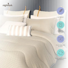 Night Lark Plapumă fără capac, 4.5 Tog, dimensiune rege, colecție Tufted Dot, lenjerie de pat de lux, hipoalergenic, lavabil la mașină, nisip cald Plapumi si pilote Naty Shop
