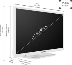 TELEFUNKEN XH24O550M-W TV 24 pouces - TV HD-Ready avec diagonale d'écran de 60 cm et triple tuner intégré, TV LED blanche