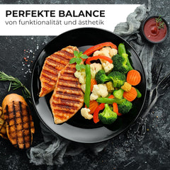 MIAMIO - Service de table/assiettes modernes en céramique 6 pièces pour 6 personnes - Collection Palmanova (Noir, Grandes assiettes (6x))