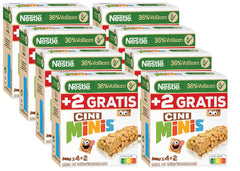 Barres à la cannelle NESTLÉ CINI MINIS, collation croustillante au calcium et au blé entier, paquet de 8 (4 x 25 g chacune)