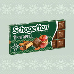 Schogetten Édition hiver aux pommes mûres I Barre de chocolat 100g I au chocolat au lait et en morceaux individuels pratiques