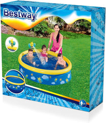 Piscină Bestway Fast Set cu pulverizator de apă, 477 L, multicoloră, 152 x 152 x 38 cm