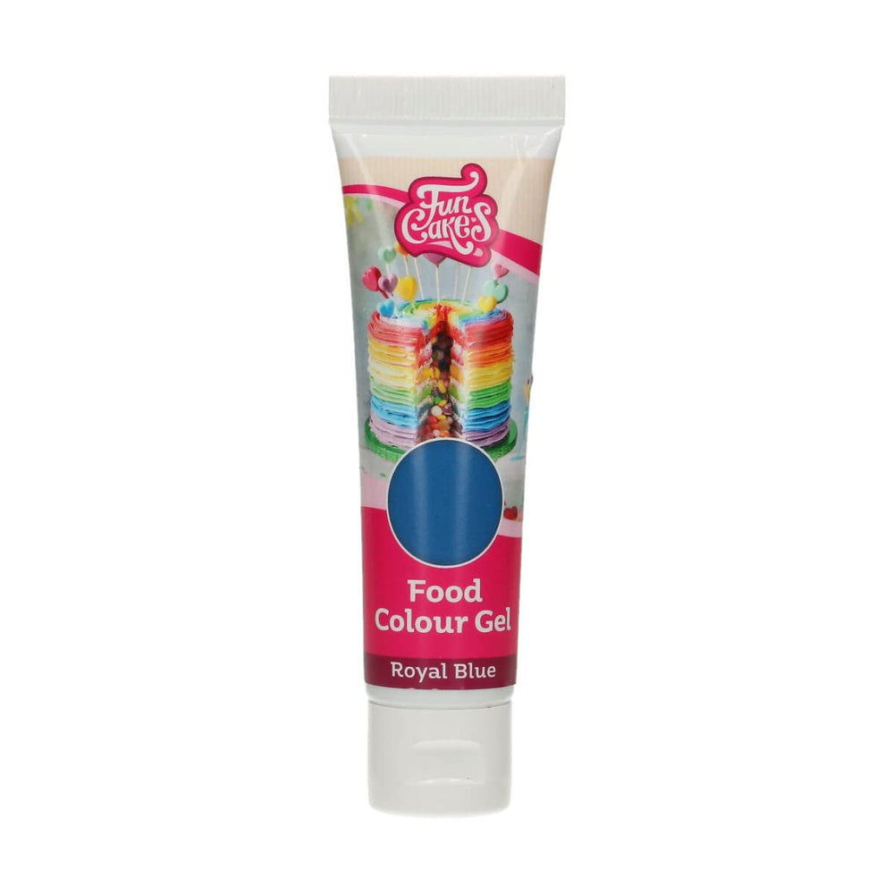 Colorant alimentar Funcakes, gel albastru regal: Colorant alimentar foarte concentrat pentru aluat, cremă, fondant și marțipan. Dozare ușoară. Picătură individuală pentru a crea culori vibrante. Halal. 30 g.