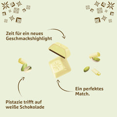 Schogetten Pistache Blanche | Chocolat blanc fourré à la crème de pistache | 100g | Idéalement portionné (paquet de 3)