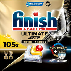Pastilles pour lave-vaisselle Finish Ultimate plus Infinity Shine Citrus - Pastilles pour lave-vaisselle, nettoyage intensif - 105 capsules, Lemon Naty Shop 105 capsules