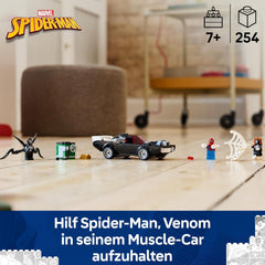 LEGO | Marvel Spider-Man Mech contre. Venom Muscle Car - Jeu de voiture avec 3 figurines Superhelden - Modèle de voiture avec Shootern - Conçu pour les jeunes et les filles à partir de 7 ans 76309