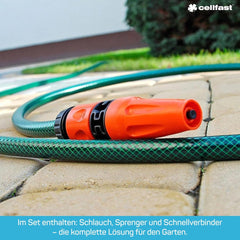 CELLFAST Kit d'arrosage, Arroseur de Jardin, Arroseur de Pelouse pour Fleurs et Plantes, Connexion Rapide, Économique