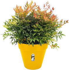 elho Loft Urban Round 40 - Pots de fleurs d'extérieur - 100% plastique recyclé - Ø 38,5 x H 35,3 cm - Jaune/Ocre