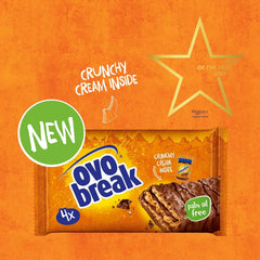 Ovomaltine OVO BREAK Gaufrette et Barre de Chocolat - une collation croustillante au goût incomparable de notre populaire Crème Crocante, naturellement sans huile de palme (4 x 39g)