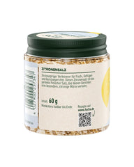 Fuchs Gewürze - Citronensalz | Garniture avec flocons de pyramide et Zitrone | Crunchy Préparation pour Poissons et Gemmes | Sel de citron de qualité supérieure | 60 g dans du wiederverschließbaren Gewürzglas