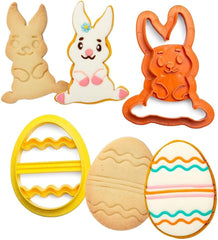 0255060 Boîte à biscuits en plastique, lapin et œuf décoré