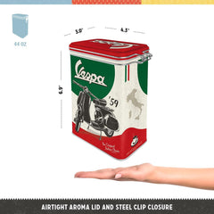 Boîte à café rétro Nostalgic-Art, 1,3 L, Vespa - Classique italien - Idée cadeau pour les fans de scooter, Produit original sous licence (OLP), Décoration d'atelier de design vintage, Décoration d'atelier de design vintage Boîtes de conservation des aliments Naty Shop