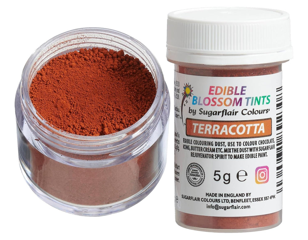 Sugarflair Blossom Tint Dust Terracotta Colorant Alimentaire en Poudre - Colorant Alimentaire en Poudre pour décorations de gâteaux, Fondant, glaçage, Chocolat, crème au Beurre, macarons et Plus - 5G
