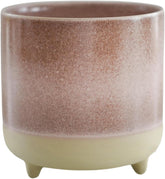 Ghiveci, ceramică, roz mat, reactiv, Î 8,5 cm x A 8 cm