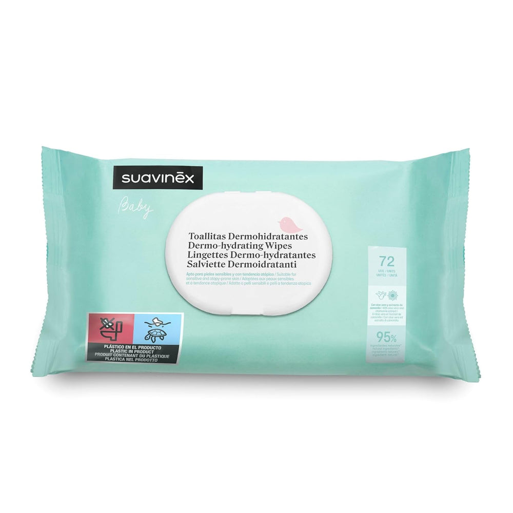 Suavinex Lingettes humides pour bébé 60 pièces adaptées aux peaux atopiques 96% ingrédients naturels