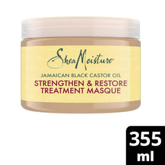 SheaMoisture Jamaican Black Castor Oil mască de păr fără silicon și sulfați Mască de tratament pentru păr Strength&Restore pentru păr natural, prelucrat chimic sau coafat cu căldură 355 ml Masca de par Naty Shop