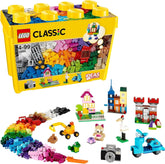 LEGO Classic Große Bausteine-Box, Konstruktionsspielzeug für Mädchen und Jungen mit Aufbewahrungsbox, enthält Bunte Steine, Reifen, Türen, etc. in 33 Farben, Geschenk für Kinder ab 4 Jahren 10698