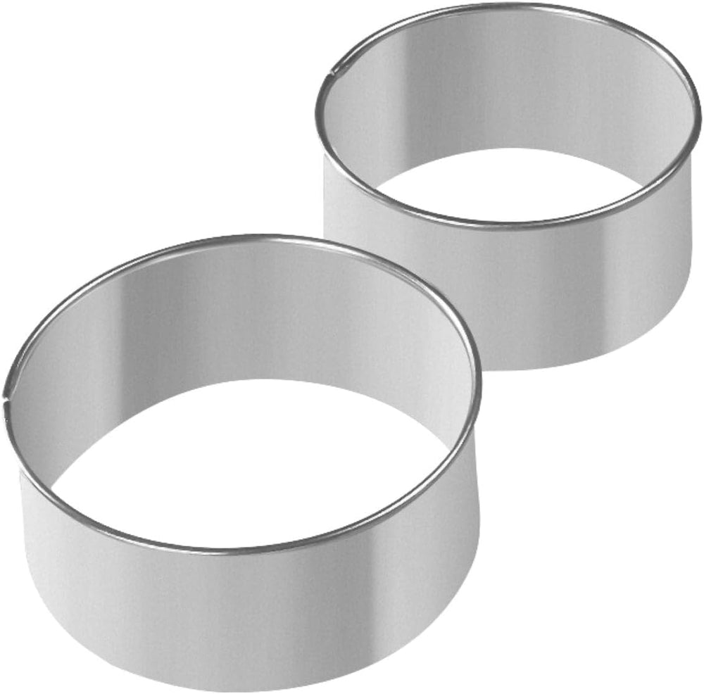 Zenker 44870 Lot de 2 Biscuits Donuts Ronds, Acier Inoxydable, Grand 9,5 x 4,2 cm, Petit 8 x 4,2 cm
