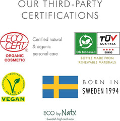 Eco by Naty, gel douche pour enfants, ingrédients végétaux biologiques avec 0% de parfum, hypoallergénique et testé dermatologiquement, flacon 200 ml Enfants - Bain et Soin Naty Shop