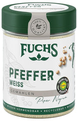 Fuchs Gewürze - Pfeffer weiß gemahlen - Pfeffer aus dem Amazonasgebiet, für helle Saucen, Fisch oder Suppen - Ingrédients naturels - 60 g en dose variable, recyclable