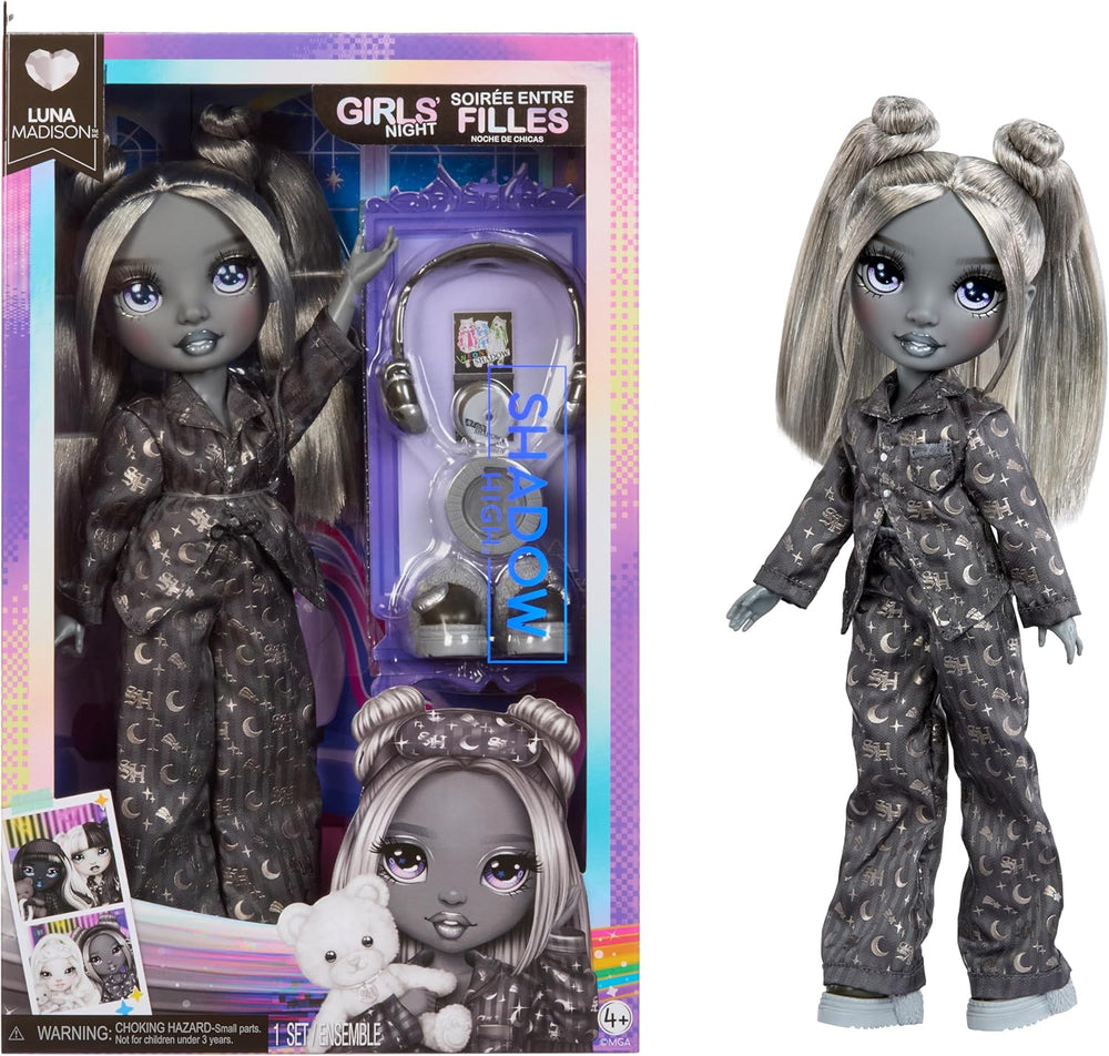 Rainbow High Shadow High Girl's Night - Luna Madison – Poupée mode 28 cm en gris, cheveux gris et tenue avec accessoires et vêtements – Pour petits et enfants à partir de 6 ans