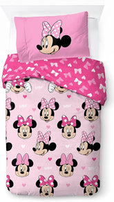 Lenjerie de pat pentru copii, personaje Disney, 100% bumbac Lenjerie de pat - copii Naty Shop Roz - Minnie Mouse 135X200/50X70 (2 Piece)