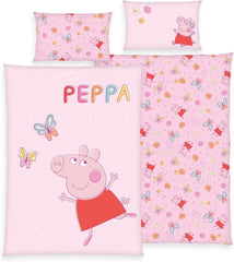 Parure de lit enfant Peppa Pig, 100 x 135 cm et 40 x 60 cm, literie en coton - enfant Naty Shop