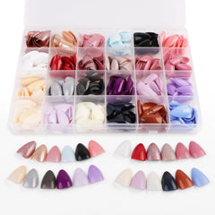 576 pièces ongles amande colle sur ongles courts paillettes colorées faux ongles ensemble faux ongles avec lime à ongles ongles ovales faux ongles pour les femmes
