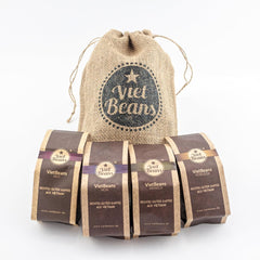 Sacs à café pour boissons - Kaffeesack Jute - Vier Sorten exotischer Kaffee im Jutesack - Weihnachten Geschenkidee - Sacs à café pour boissons - Ganze Bohne