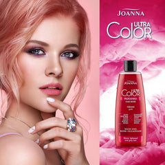 Joanna Ultra Color - Balsam de culoare roz pentru păr blond și deschis - Roz pastel - Strălucire naturală - Elimină nuanța galbenă din părul gri-blond - Efect temporar - 150 ml Vopsea pentru par Naty Shop