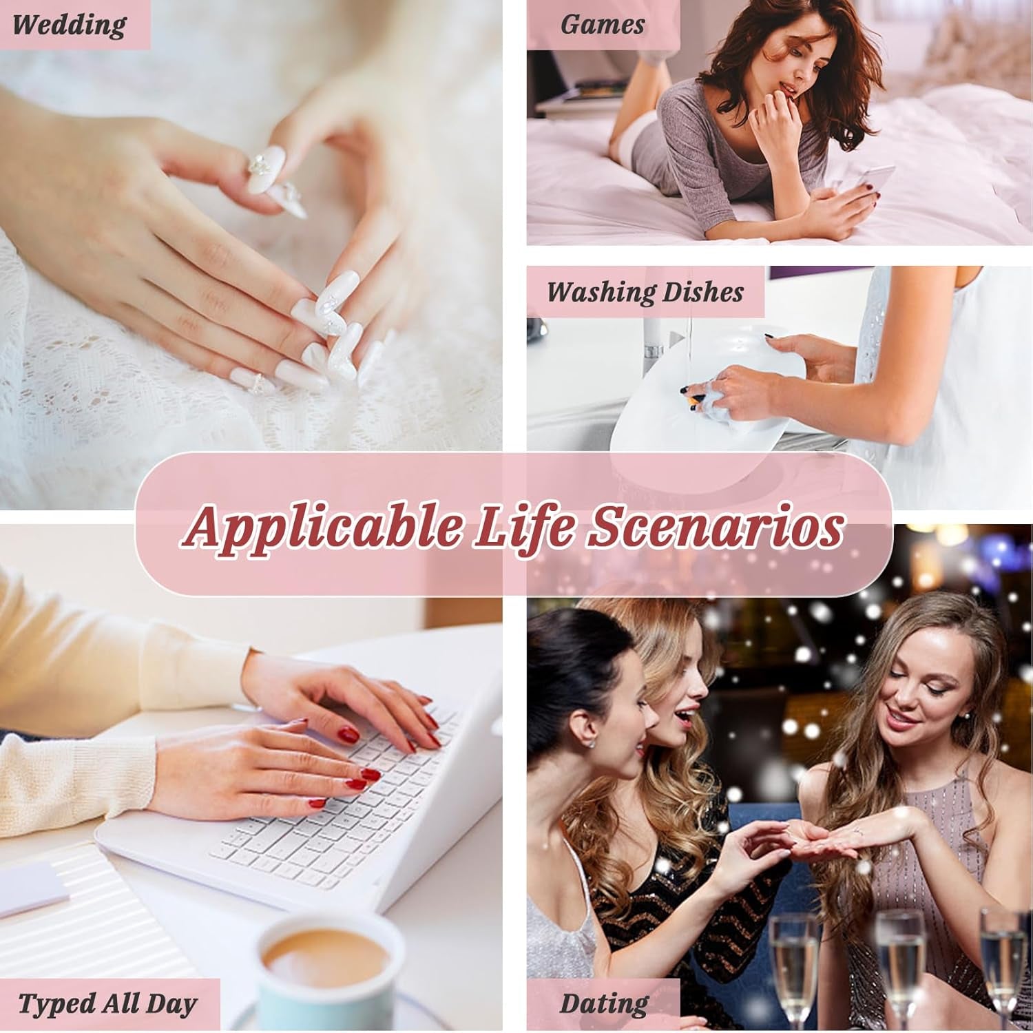 24 bucÄÈi unghii French Press pe unghii, scurte, argintii strÄlucitoare, cu design, unghii artificiale ovale, unghii de lipit pe unghii acrilice lucioase, unghii false pentru femei Èi fete