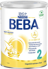 BEBA 2 - Lait de suite après 6 mois, avec complexe 5 HMO, teneur en protéines adaptée à l'âge, sans lactose, sans huile de palme, sans huile de poisson, nourriture pour bébé, lait en poudre pour bébé, lot de 3 (3 x 800 g)