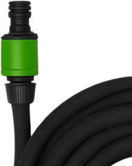 Kinzo Tuyau d'arrosage 15M Ø14mm - Tuyau d'arrosage à 3 Coupleurs - Tuyau d'arrosage à économie d'eau pour systèmes de pulvérisation - Tuyau Noir