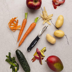 Naty Shop Microplane Éplucheur ambidextre professionnel à double lame en acier inoxydable