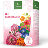 Graines de fleurs LERAVA (12 variétés) - plantes vivaces résistantes à l'hiver - graines de jardin et de balcon - germination rapide pour un semis facile - mélange de fleurs nécessitant peu d'entretien pour une floraison continue