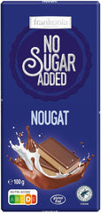 Chocolat au nougat, sans sucre ajouté, sans gluten, 100g et chocolat aux noisettes, sans sucre ajouté, sans gluten, 85g