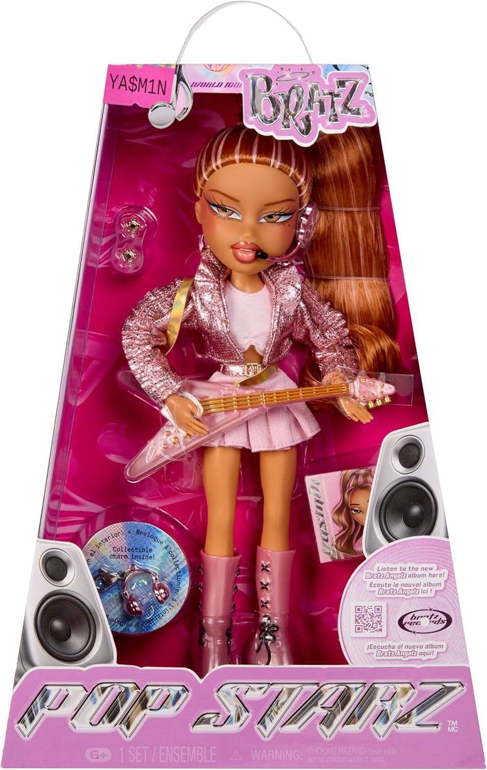 BRATZ Pop Starz Yasmin – Modepuppe mit Anhänger zum Sammeln, Outfit et Musikzubehör