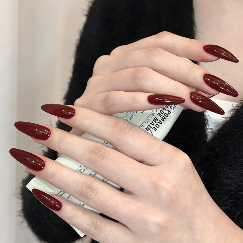 Unghii artificiale, Migdala franțuzească, Lungi, Unghii artificiale cu lipici, Pentru femei, Fete, Accesorii sau idee de cadou, Pentru nuntă, ziua de naștere, Crăciun, Ziua Îndrăgostiților