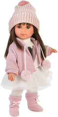 Llorens 1053528 Poupée Sara aux cheveux bruns et aux yeux marrons, poupée tendance au corps doux avec tenue tendance, 35 cm