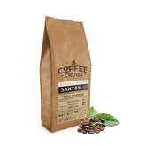 COFFEE CRUISE Santos Kaffeebohnen 1kg - Mittlere Röstung - Aroma Caramel - Pour toutes les machines à café - 100% arabe