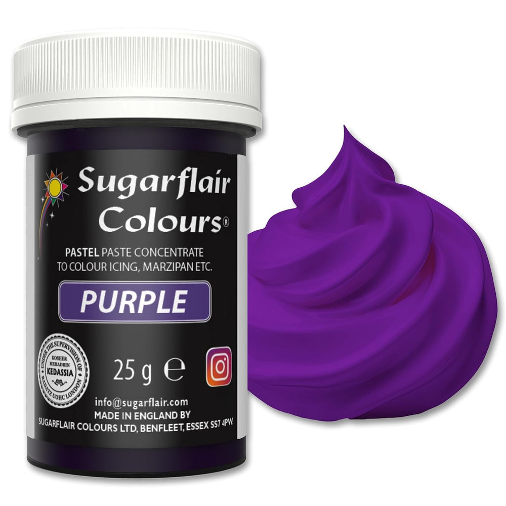 Sugarflair Colorant Alimentaire pour Pâtes, Couleur Violet Pastel, Colorant Alimentaire pour Pâtes, Fondant et Massepain, Couleurs Concentrées Spectrales - 25g