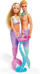 Simba 105733524 - Steffi Love Mermaid Family, poupée sirène enceinte avec Kevin en sirène, avec berceau, poupées à habiller 29 cm, poupées de jeu, pour enfants à partir de 3 ans Naty Shop Single Dolls