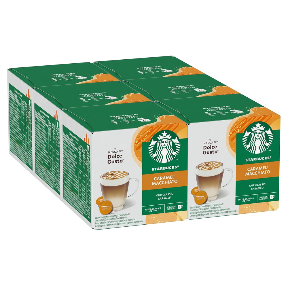 STARBUCKS Caramel Macchiato par Nescafé Dolce Gusto Kaffeekapseln 6 x 12 (72 Kapseln)