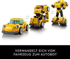 LEGO Icons Transformers Bumblebee, figurine robot à collectionner pour adultes, ensemble de construction de film pour les fans de science-fiction, peut être transformé en voiture, jouet d'aventure 10338 Ensembles de construction Besuche den LEGO-Store