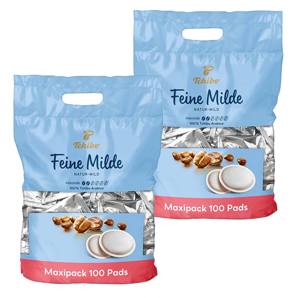 Tchibo Kaffeepads Vorratspack Maxipack, Feine Milde, 200 Stück – 2x 100 Pads (Kaffee, mild mit sanften Röstaromen), nachhaltig, geeignet für Senseo Maschinen