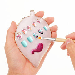 Résine Nail Art Palette Blatt Form Nail Art Werkzeuge Kit Nail Gel Polish Farben Mischen Palette pour DIY Nail Art Make-Up Nagel Décoration Zubehör